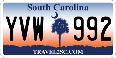 SC license plate YVW992