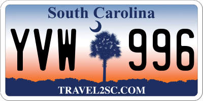 SC license plate YVW996