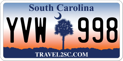 SC license plate YVW998
