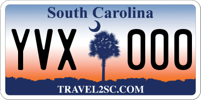 SC license plate YVX000