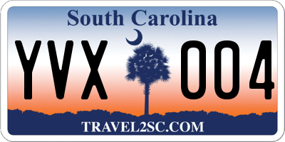 SC license plate YVX004
