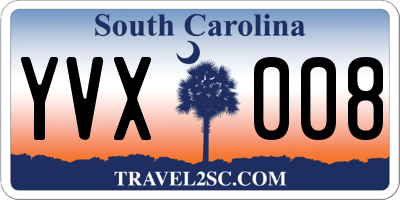 SC license plate YVX008