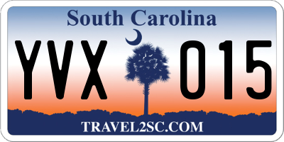 SC license plate YVX015