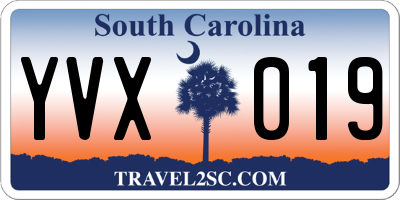 SC license plate YVX019