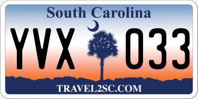 SC license plate YVX033