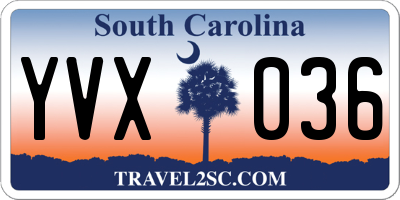 SC license plate YVX036