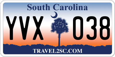 SC license plate YVX038