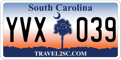 SC license plate YVX039