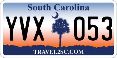 SC license plate YVX053
