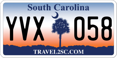 SC license plate YVX058