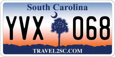 SC license plate YVX068
