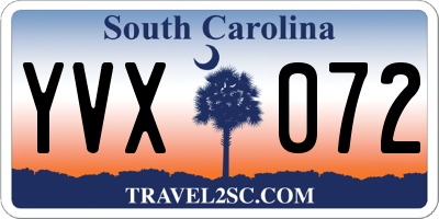 SC license plate YVX072
