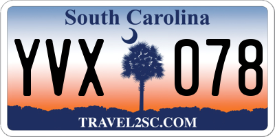 SC license plate YVX078