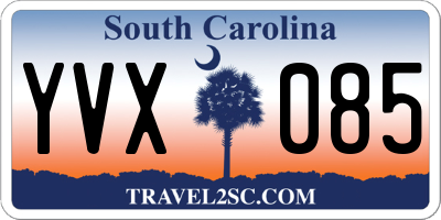 SC license plate YVX085