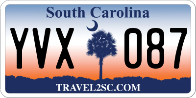 SC license plate YVX087