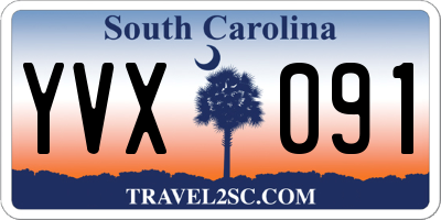 SC license plate YVX091