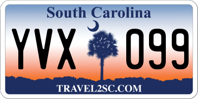 SC license plate YVX099