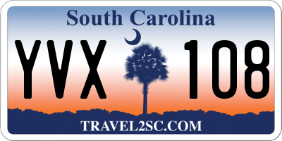 SC license plate YVX108
