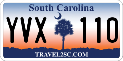 SC license plate YVX110