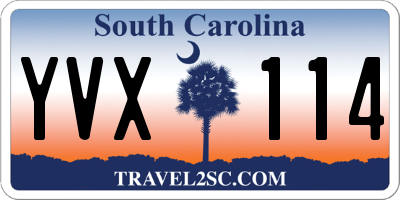 SC license plate YVX114