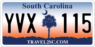 SC license plate YVX115