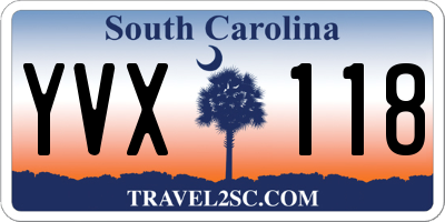 SC license plate YVX118