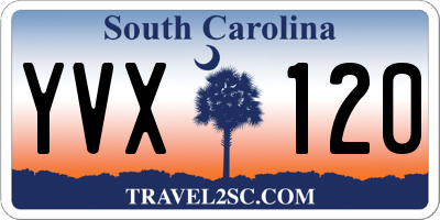 SC license plate YVX120