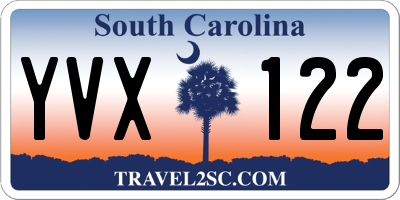 SC license plate YVX122