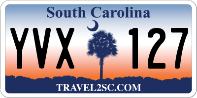 SC license plate YVX127
