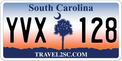 SC license plate YVX128