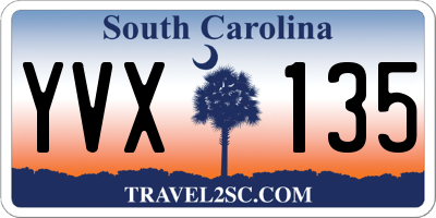 SC license plate YVX135