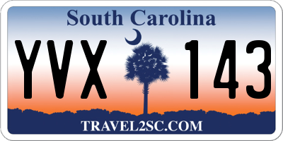 SC license plate YVX143