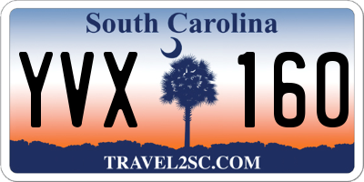 SC license plate YVX160