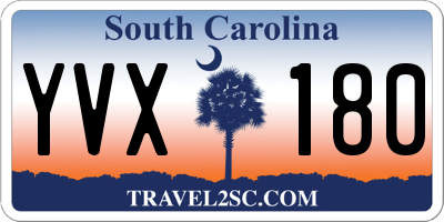 SC license plate YVX180