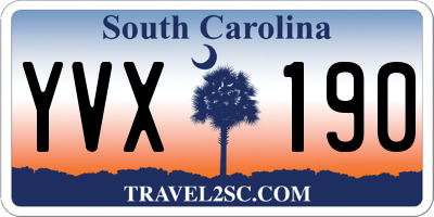 SC license plate YVX190