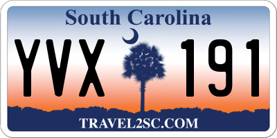 SC license plate YVX191