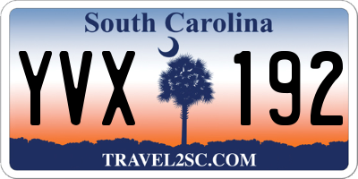 SC license plate YVX192