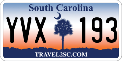 SC license plate YVX193