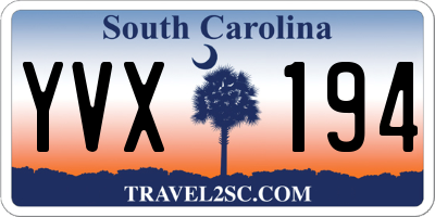 SC license plate YVX194