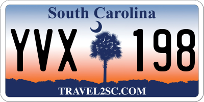 SC license plate YVX198