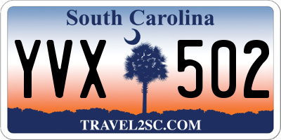 SC license plate YVX502