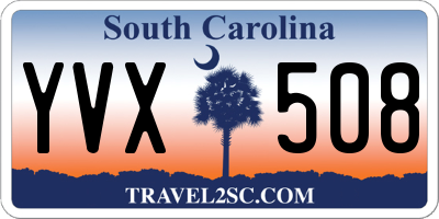 SC license plate YVX508