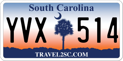 SC license plate YVX514