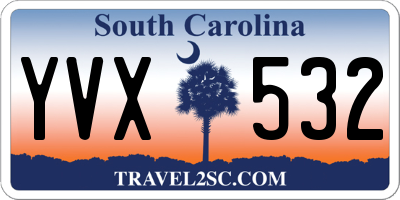 SC license plate YVX532