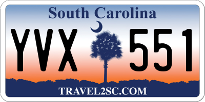 SC license plate YVX551