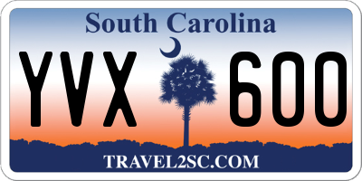 SC license plate YVX600
