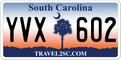 SC license plate YVX602