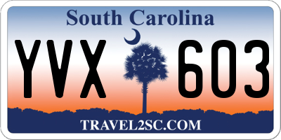 SC license plate YVX603