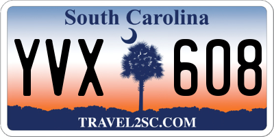SC license plate YVX608