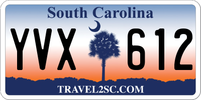 SC license plate YVX612
